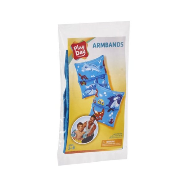 Play Day Inflatable Printed Arm Floats Blue - Picture 2 of 2